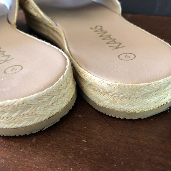 KAANAS womens 9 Martinique Slide SANDALS Raffia Natural Made by Hand - Picture 6 of 8